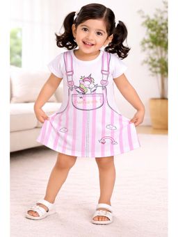 Bumzee - White Girls Half Sleeves Frock