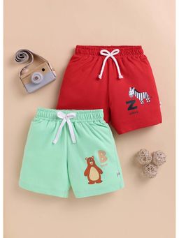 Bumzee - Red and Green Boys Shorts (Pack of 2)