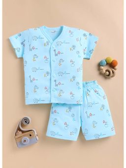 Bumzee - Blue Baby Boys Half Sleeves Jabla and Shorts
