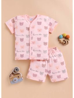 Bumzee - Peach Baby Boys Half Sleeves Jabla and Shorts
