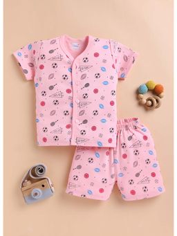 Bumzee - Peach Baby Boys Half Sleeves Jabla and Shorts
