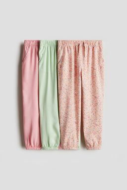 H&M - Girls Pink 3-Pack Joggers