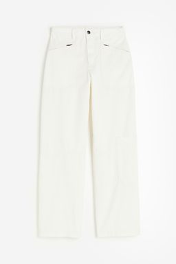 H&M - Women White Twill Cargo Trousers
