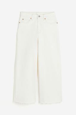H&M - Women White Wide High Ankle Jeans