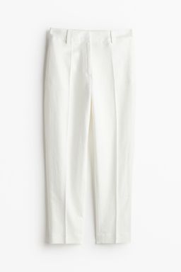 H&M - Women White Linen-Blend Trousers