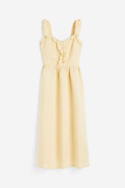 H&M - Women Yellow Linen-Blend Dress