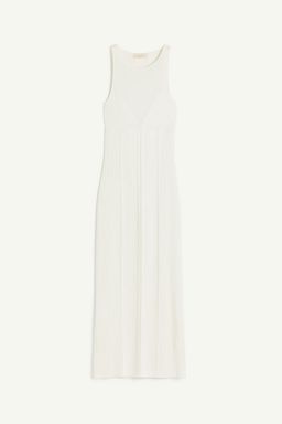 H&M - Women White Open-Back Rib-Knit Dress