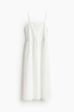 H&M - Women White Embroidered Cotton Dress