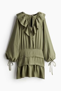 H&M - Women Green Frill-Collar Dress
