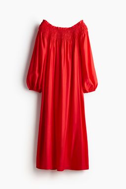H&M - Women Red Oversized Off-The-Shoulder Dress