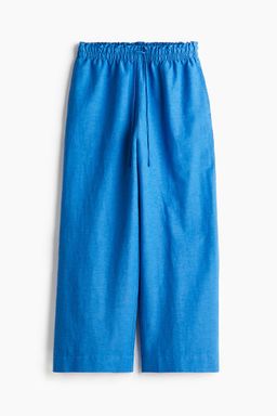 H&M - Women Blue Linen-Blend Trousers