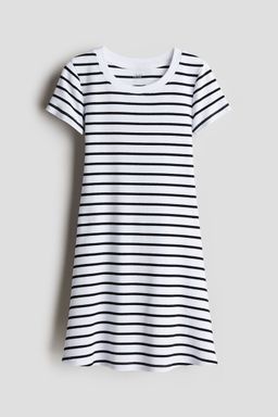 H&M - Girls White Short-Sleeved Jersey Dress