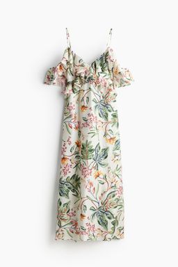 H&M - Women White Flounced Cold Shoulder Dress