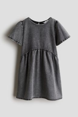 H&M - Girls Grey Denim-Look Jersey Dress