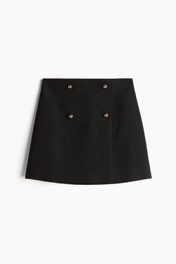 H&M - Women Black Button-Front Mini Skirt
