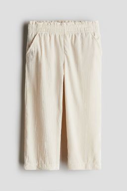 H&M - Girls Beige Crinkled Velour Trousers