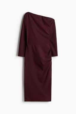H&M - Women Red Draped One-Shoulder Dress