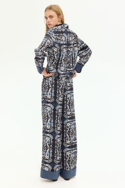 H&M - Women Blue Patterned Trousers