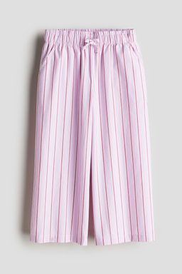 H&M - Girls Purple Wide Poplin Pull-On Trousers
