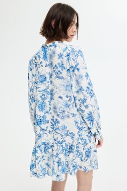 H&M - Women Blue Patterned Viscose Dress