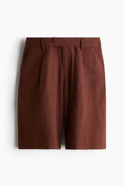H&M - Women Brown Knee-Length Linen-Blend Shorts