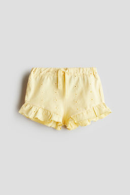H&M - Girls Yellow Broderie Anglaise Jersey Shorts