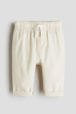 H&M - Boys Beige Linen-Blend Joggers