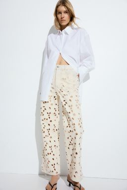 H&M - Women White Broderie Anglaise Jeans