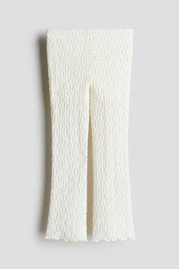 H&M - Girls White Textured Jersey Trousers