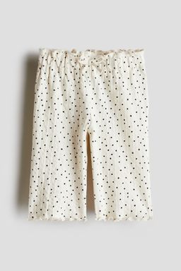 H&M - Girls White Textured Cotton Trousers