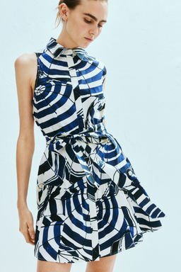 H&M - Women Blue Tie-Belt Shirt Dress