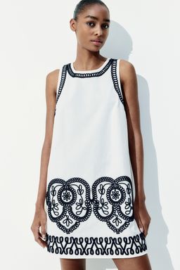 H&M - Women White Embroidered Shift Dress