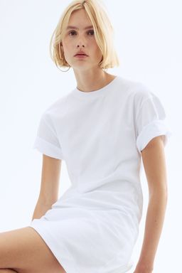H&M - Women White Waisted T-Shirt Dress