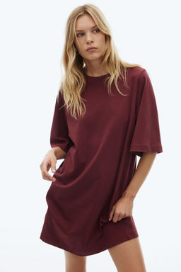 H&M - Women Red Cotton T-Shirt Dress