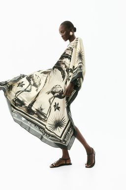 H&M - Women Beige Oversized Kaftan Dress