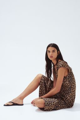 H&M - Women Beige V-Neck Satin Dress