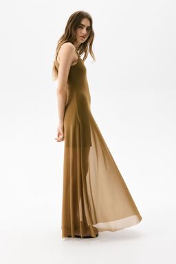 H&M - Women Green Strappy Mesh Dress