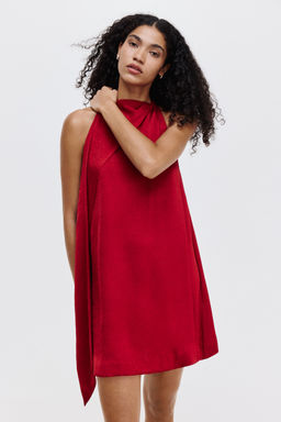 H&M - Women Red Scarf-Collar Dress