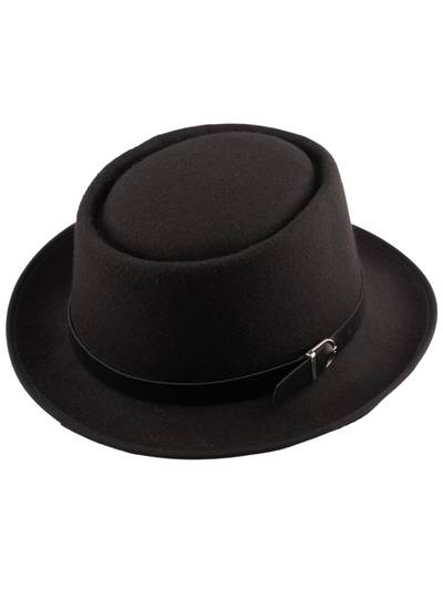 Basic Black Solid Fedora Hat