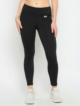 Clovia - Women Black Solid Tights