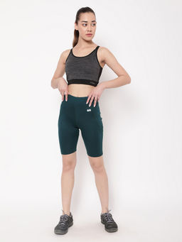 Clovia - Women Teal Solid Shorts