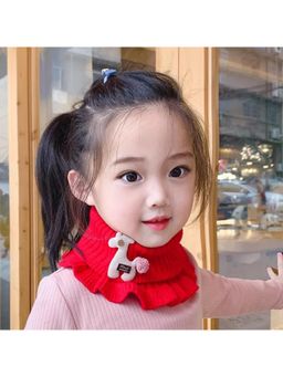 Priaansha Creations - Kids Cartoon Animal Warm Neckerchief - Red