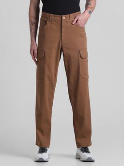 Jack & Jones - Brown Regular Fit Stretch Cargo Pants