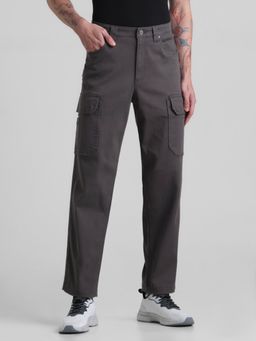 Jack & Jones - Grey Regular Fit Stretch Cargo Pants