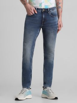 Jack & Jones - Blue Ankle Fit Stretch Jeans