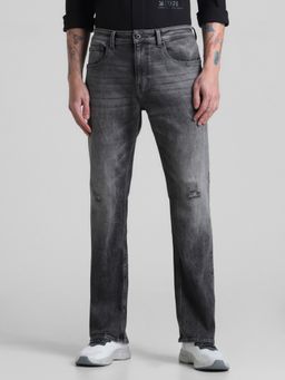 Jack & Jones - Grey Straight Leg Stretch Jeans