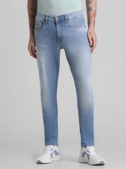 Jack & Jones - Blue Ankle Fit Stretch Jeans