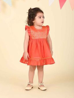 Fabindia - Orange Stripes Dress