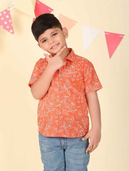 Fabindia - Orange Printed Shirt