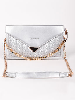 Odette - Shiny Silver Envelope Sling Bag